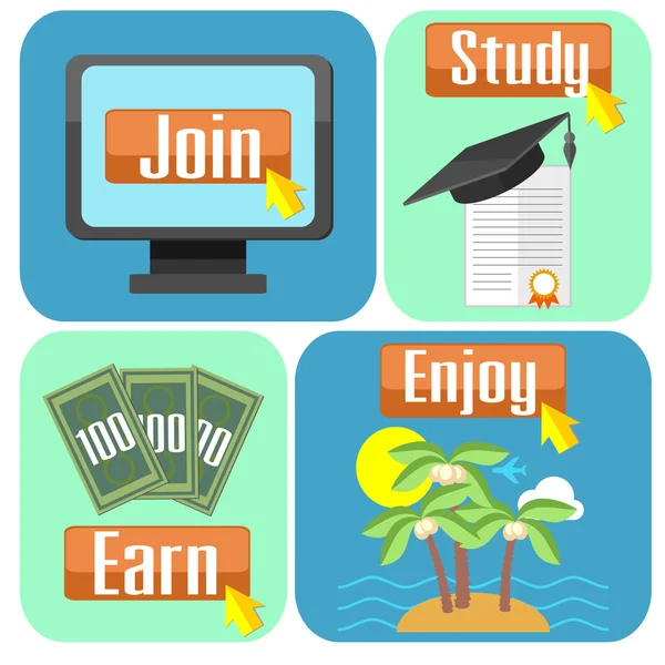 Concept of online education — Stock Vector