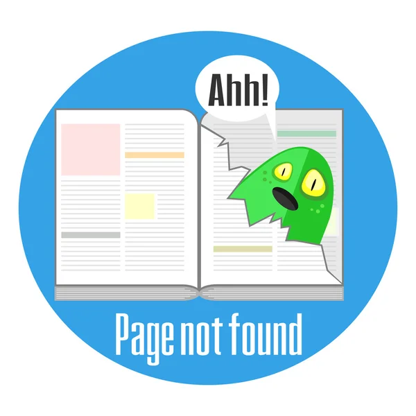 Concepto de error 404 con página rota — Vector de stock