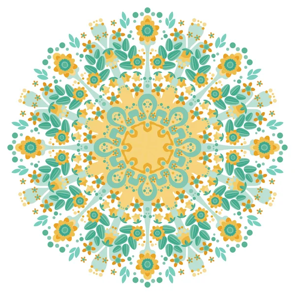Kruhové květinový ornament — Stockový vektor