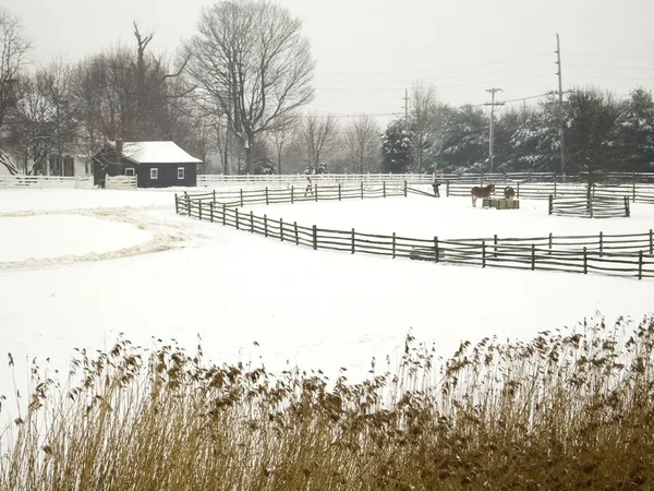 Historische winter boerderij — Stockfoto