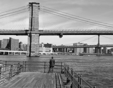 Brooklyn Köprüsü'nün b&w