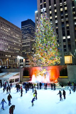 Rockefeller center ağaç gece 2012
