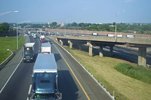 Tractor Trailers NJ Turnpike — Stock Photo, Image