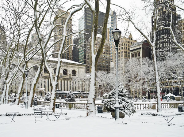 Vinter bryant park — Stockfoto