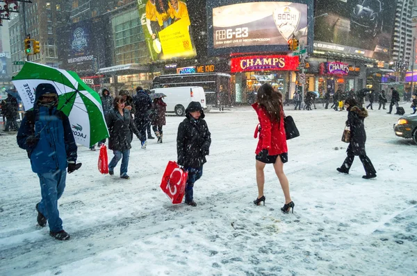 Snow on 42nd St — Stock Photo, Image