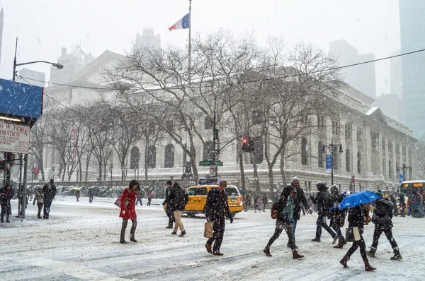 Snowy NY Commute — Stock Photo, Image