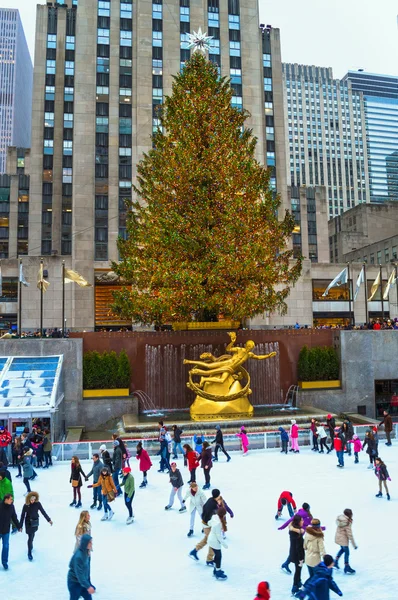 Skating Around the Tree — Stock Photo, Image