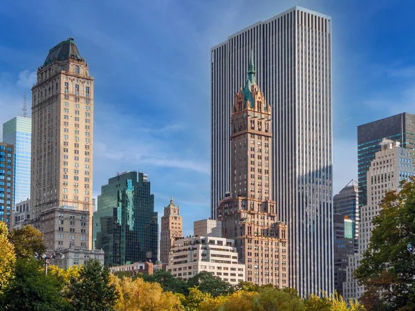 Klassieke New York City Architectuur Torent Uit Boven Central Park — Stockfoto