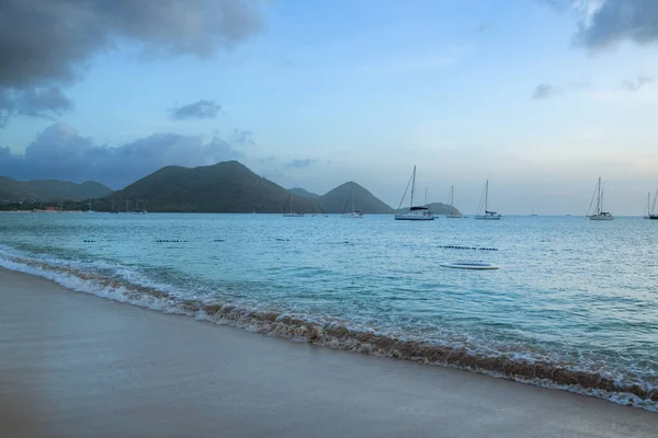 Het Turkoois Water Het Strand Van Rodney Bay Saint Lucia — Stockfoto