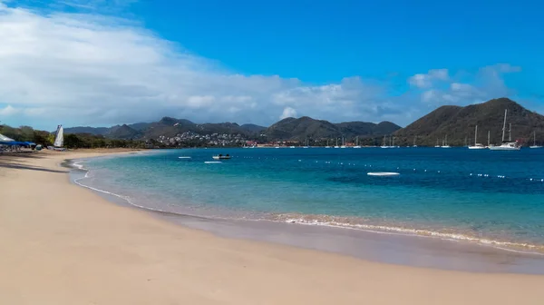 Een Schilderachtige Rustige Strand Vroeg Ochtend Rodney Baai Saint Lucia — Stockfoto