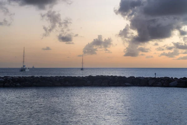 Dusk View Jetty Rodney Bay Saint Lucia — Foto de Stock