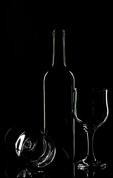 Wine bottle and glasses — Stock Photo, Image