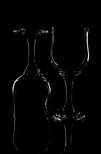 Wine glasses on a black background — Stock Photo, Image