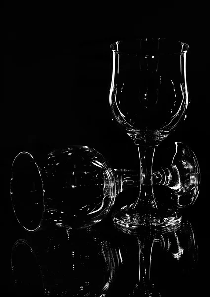 Wine glasses on a black background — Stock Photo, Image