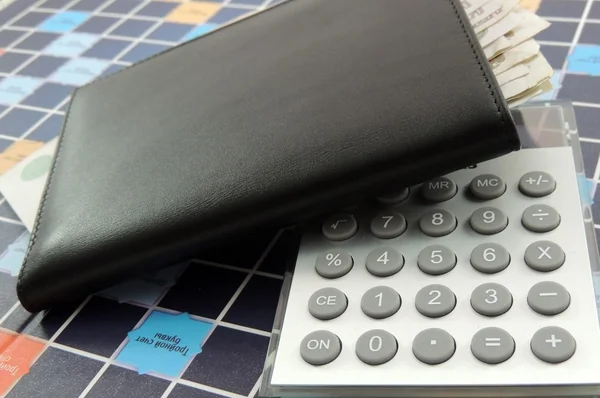Calculator și portofel — Fotografie, imagine de stoc