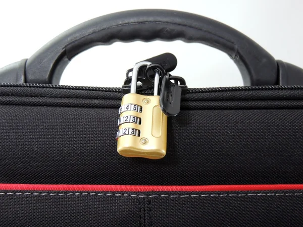 Lås, väska, penna — Stockfoto