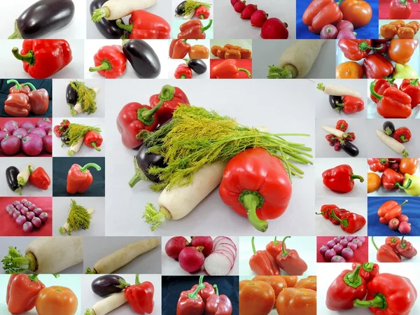 辣椒、 西红柿、 蔬菜 — 图库照片