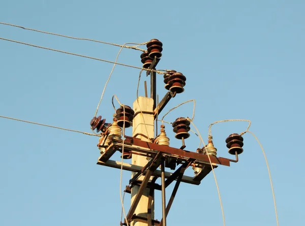 Objekt, elektriska, tråd, kabel, post isolatorer, — Stockfoto