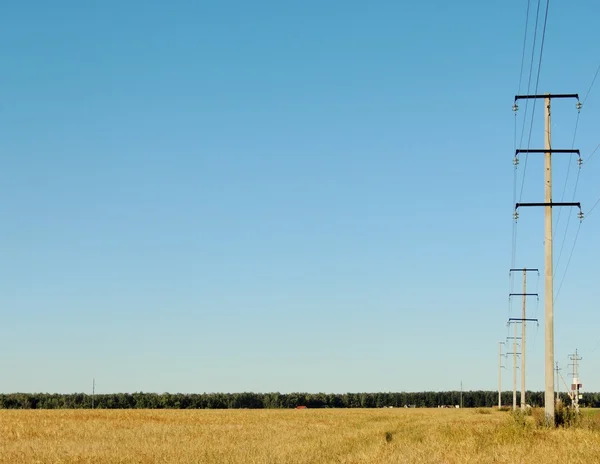 Line power, high-voltage, poles, — Stock Photo, Image