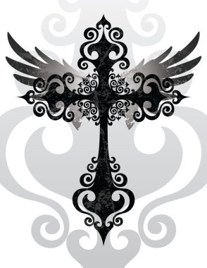Cross and Wings clipart