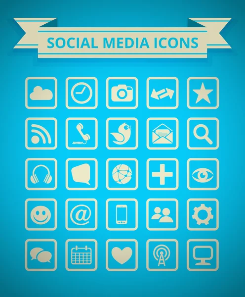 Social Media Icon Grid Stock Vector