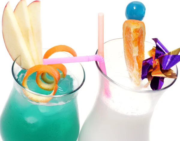 Cocktails - Blue Hawaii and Pina Colada — Stock Photo, Image