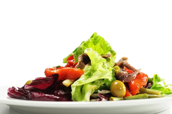 Salat mit Sardellen — Stockfoto