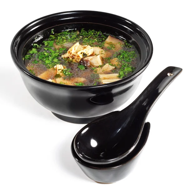 Kuchnia japońska - zupa z mięsem kraba — Zdjęcie stockowe