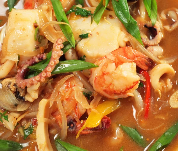 Spicy Thai Seafood Soup — Stock Photo, Image