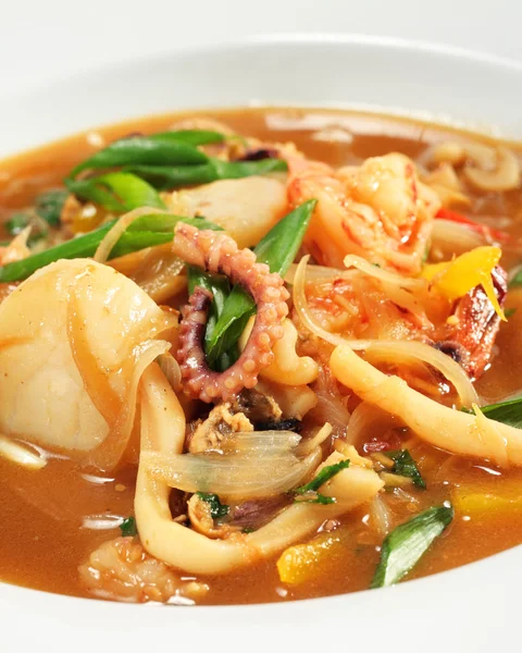 Sopa de mariscos tailandesa picante — Foto de Stock