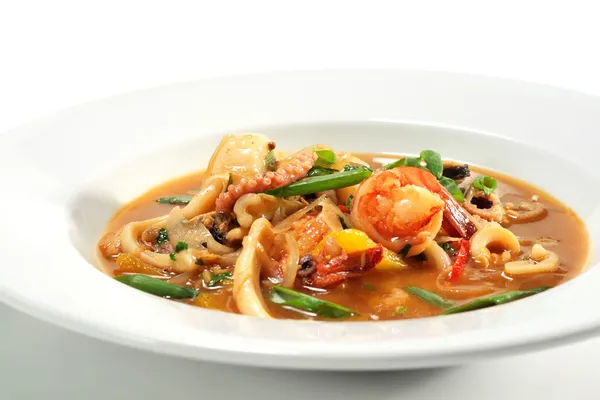 Spicy Thai Seafood Soup — Stock Photo, Image