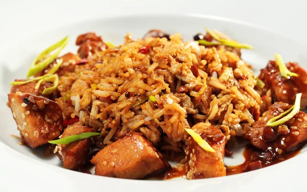 Cerdo con arroz frito —  Fotos de Stock
