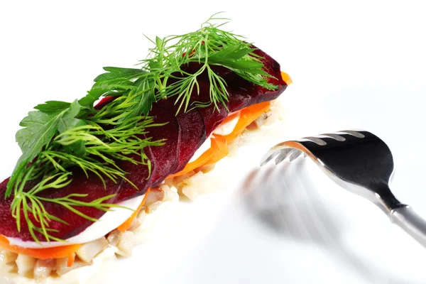 鲱鱼沙拉 — 图库照片