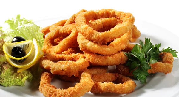 Seafood - Fried Calamari — Stok fotoğraf