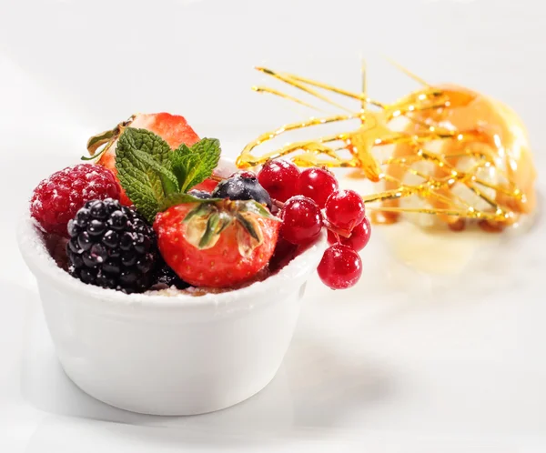 Fresh Berries with Ice Cream — Stock Photo, Image