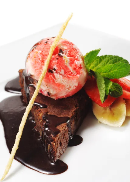 Dessert - chocolade taart — Stockfoto
