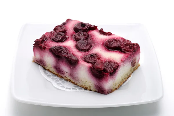 Desszert - Cherry sajt torta — Stock Fotó