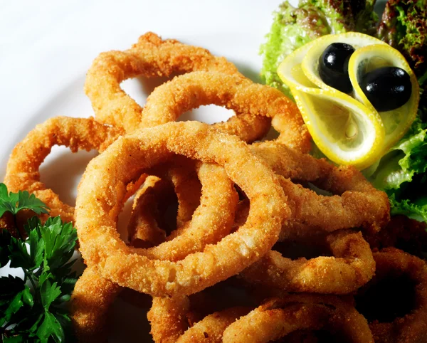 Fisk og skaldyr - Fried Calamari - Stock-foto