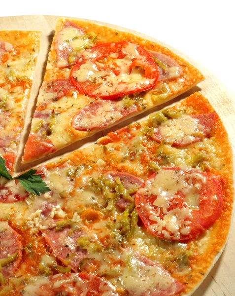 Pedaço de pizza de carne — Fotografia de Stock