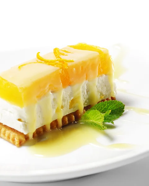 デザート - オレンジのチーズケーキ — ストック写真