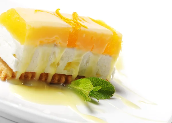 Dessert - Orangener Käsekuchen — Stockfoto