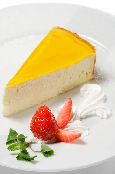 デザート - オレンジのチーズケーキ — ストック写真