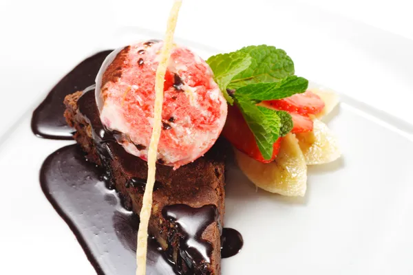 Dessert - Choklad paj — Stockfoto