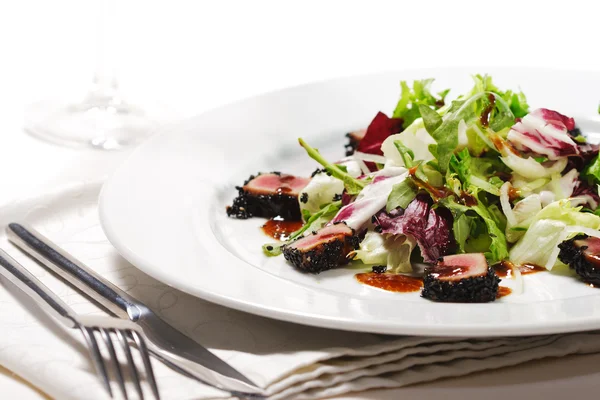 Insalata Tonno con Foglia di Verdura — Foto Stock