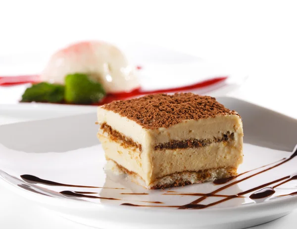 Десерт - Tiramisu Cheesecake — стоковое фото