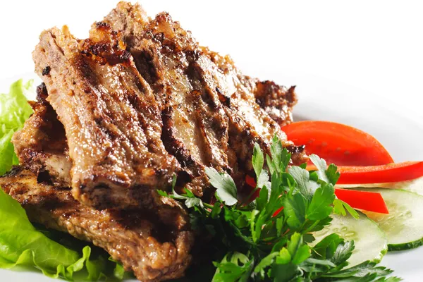 뜨거운 고기 요리-바베 큐 고기 — 스톡 사진