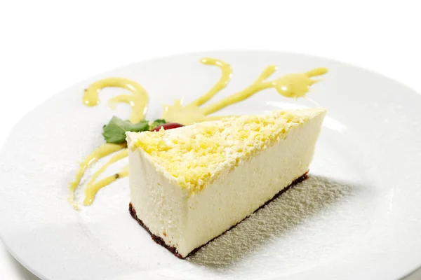 Dessert - citroen cheesecake — Stockfoto