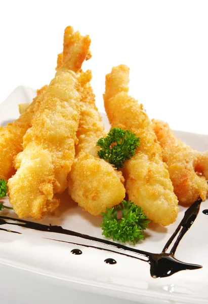 Japanese Cuisine - Deep-fried Shrimps — Stock Photo, Image