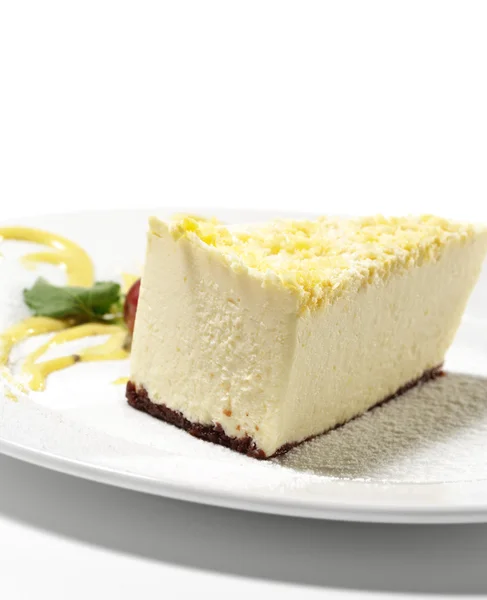 Efterrätt - citron cheesecake — Stockfoto
