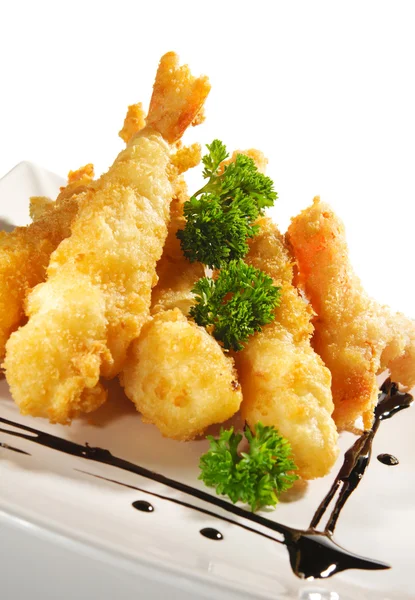Japanische Küche - frittierte Garnelen — Stockfoto